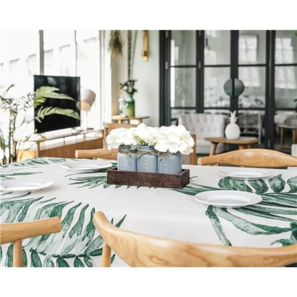 Rustic Mason Jar Centerpiece with Wood Tray Farmhouse Decor for Tabletop - Picture 2 of 5